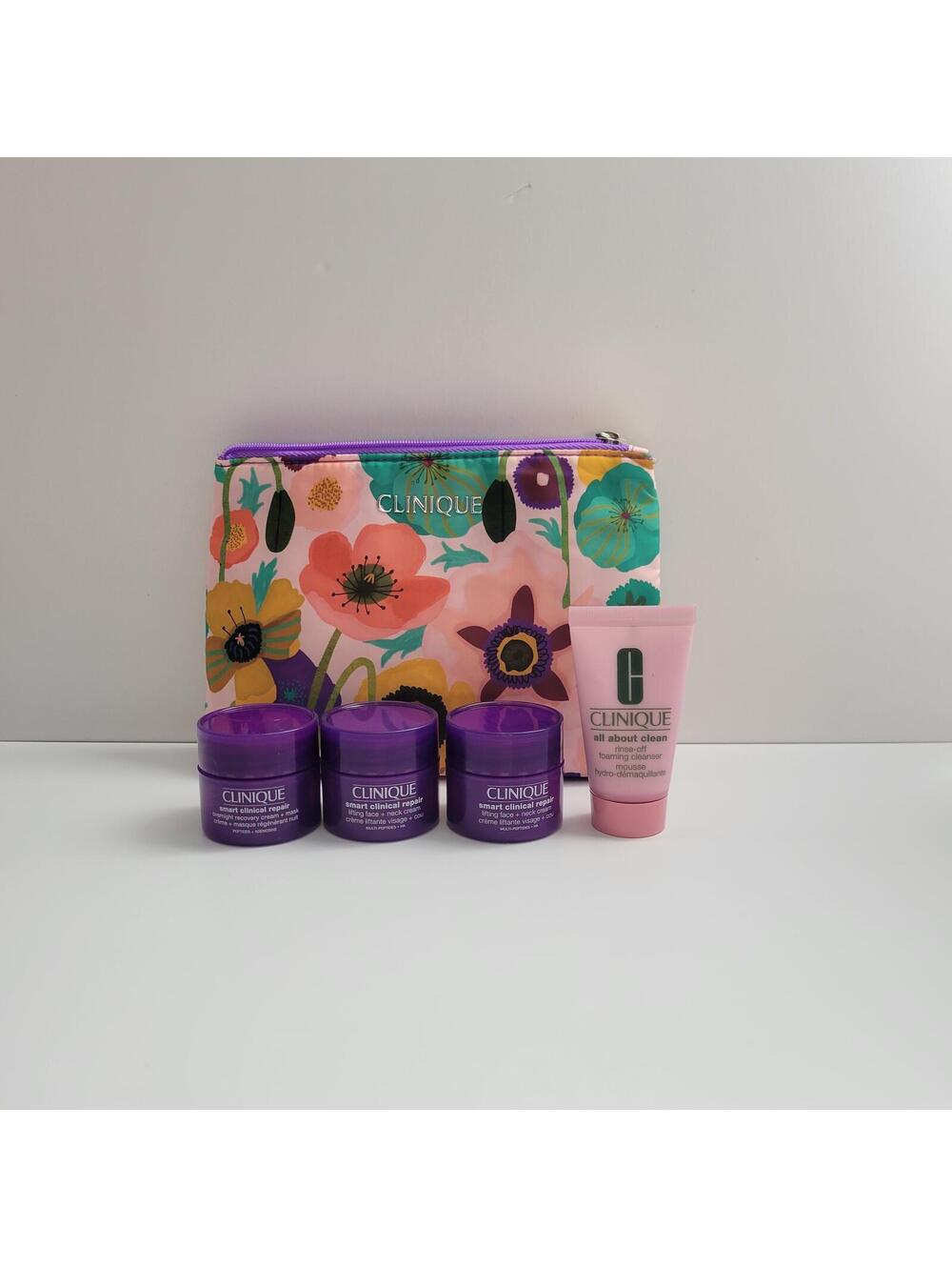 Clinique Smart Clinical Repair Skincare Set, Floral Cosmetic Bag